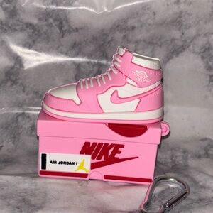 Pink Jordan AirPod PRO case with keychain